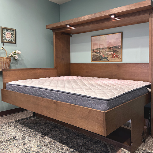 Murphy bed mattress on a murphy desk bed