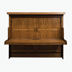 Murphy bed with desk, made with real wood